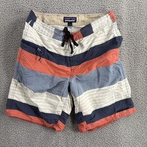 Mens Patagonia Board Shorts Swim Trunks Red White Blue Size 31 9” Inseam
